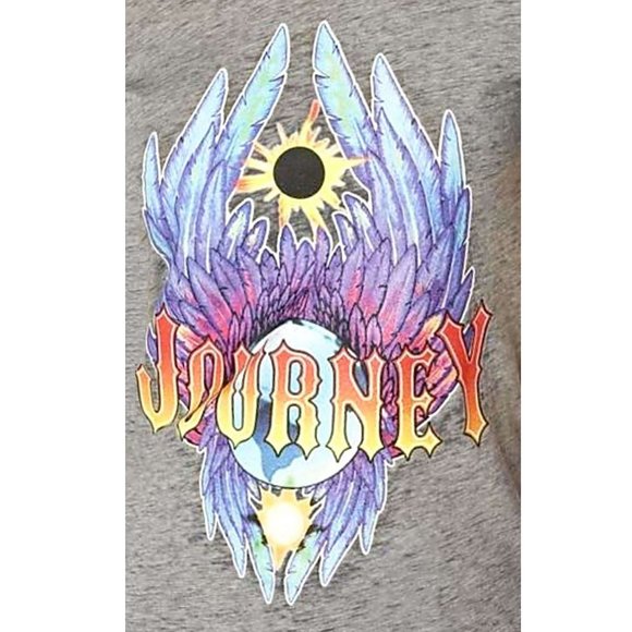 Journey Logo Burnout Ringer jazz rock Official T-Shirt L NWT - Picture 2 of 2